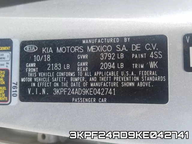 3KPF24AD9KE042741 фото 2