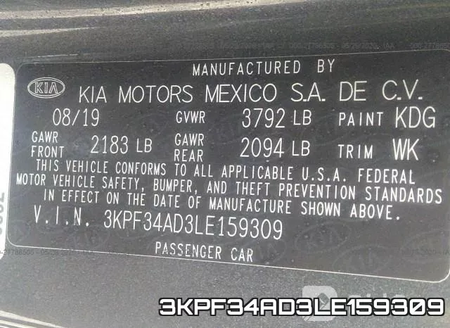 3KPF34AD3LE159309 фото 10