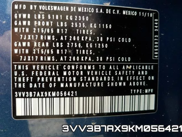 3VV3B7AX9KM056421 фото 2