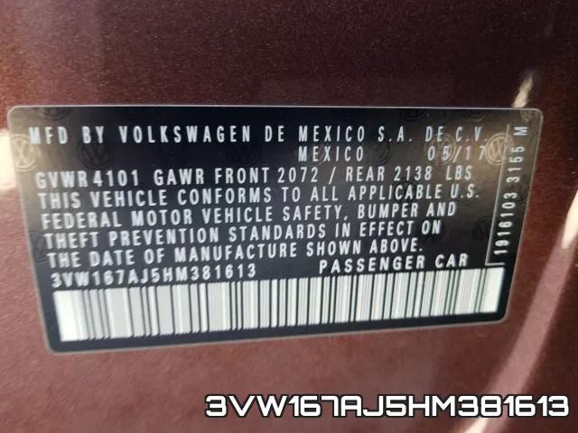 3VW167AJ5HM381613 фото 2
