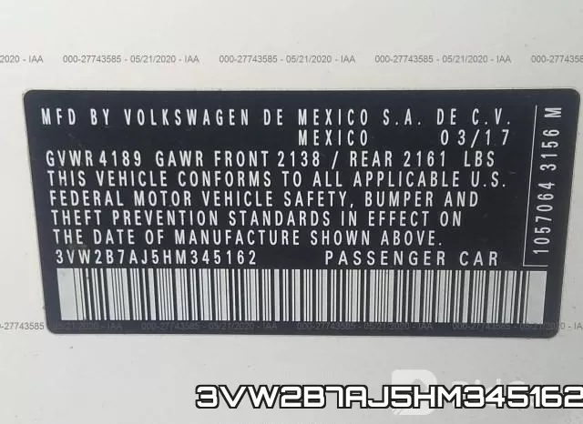 3VW2B7AJ5HM345162 фото 10