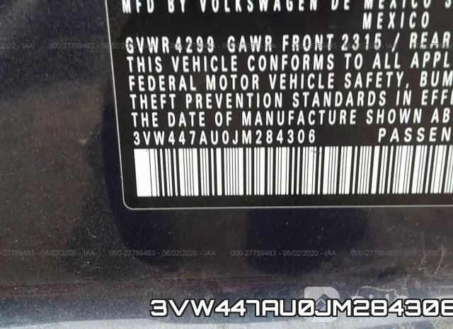 3VW447AU0JM284306 фото 10