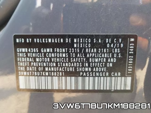 3VW6T7BU7KM188281 фото 2