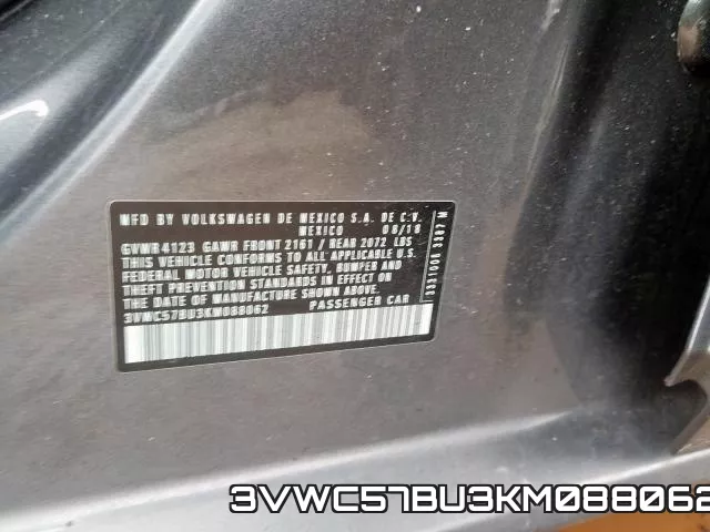 3VWC57BU3KM088062 фото 2