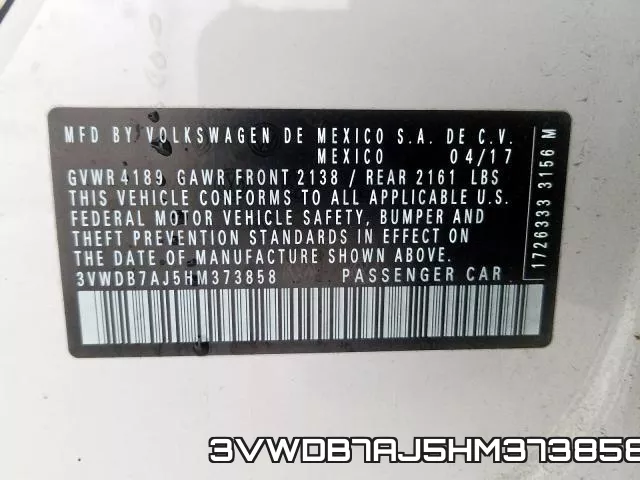 3VWDB7AJ5HM373858 фото 2