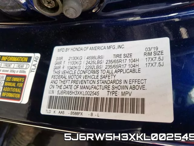 5J6RW5H3XKL002545 фото 2