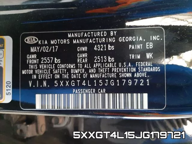 5XXGT4L15JG179721 фото 2