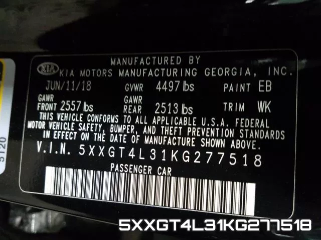 5XXGT4L31KG277518 фото 2