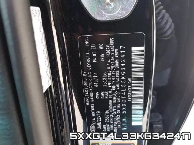 5XXGT4L33KG342417 фото 2