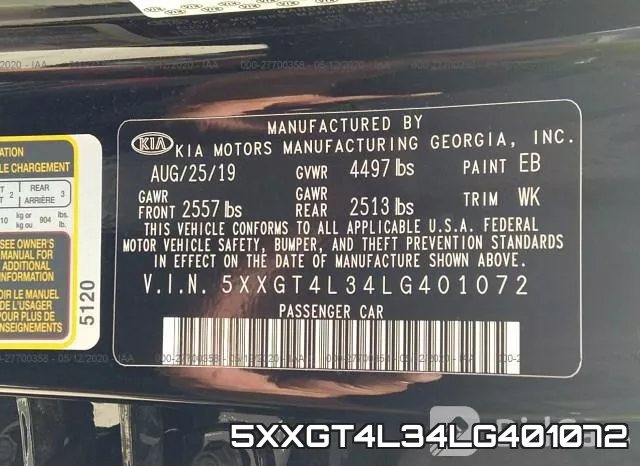 5XXGT4L34LG401072 фото 10