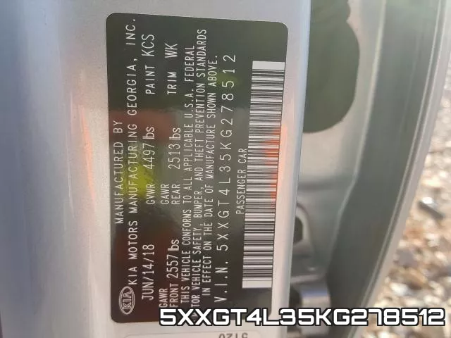 5XXGT4L35KG278512 фото 2