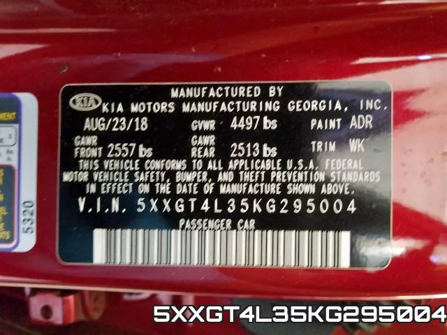 5XXGT4L35KG295004 фото 2