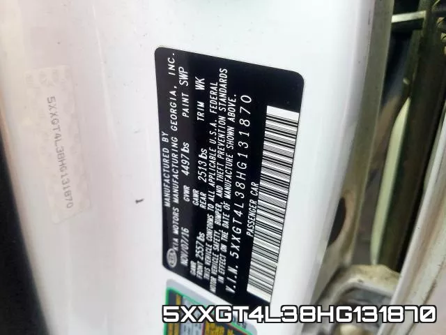 5XXGT4L38HG131870 фото 2