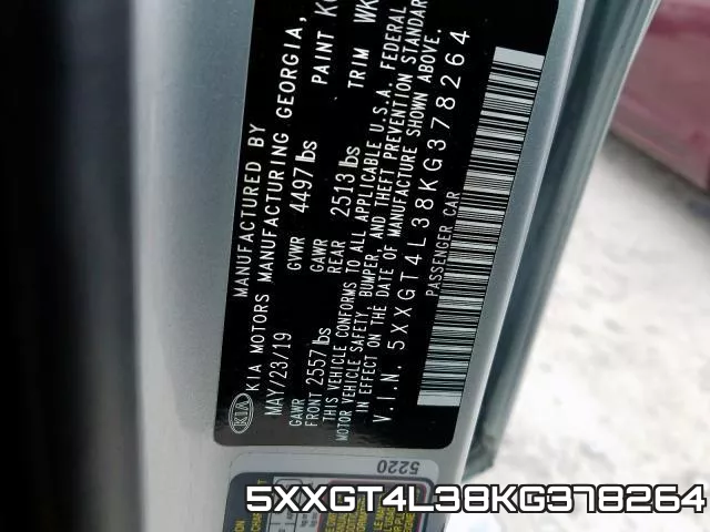 5XXGT4L38KG378264 фото 2