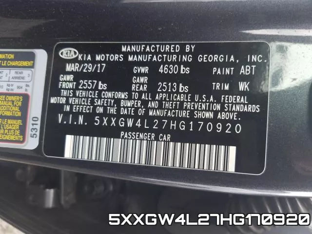5XXGW4L27HG170920 фото 2
