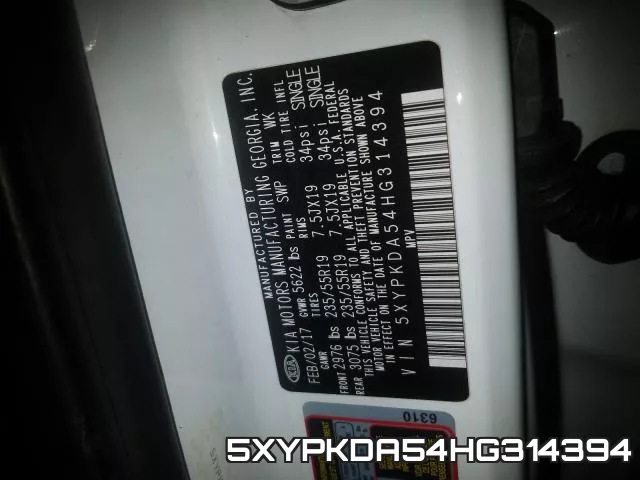 5XYPKDA54HG314394 фото 2