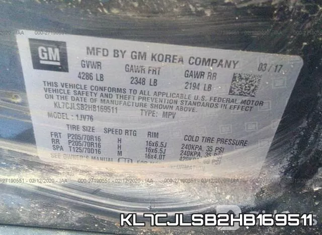 KL7CJLSB2HB169511 фото 10