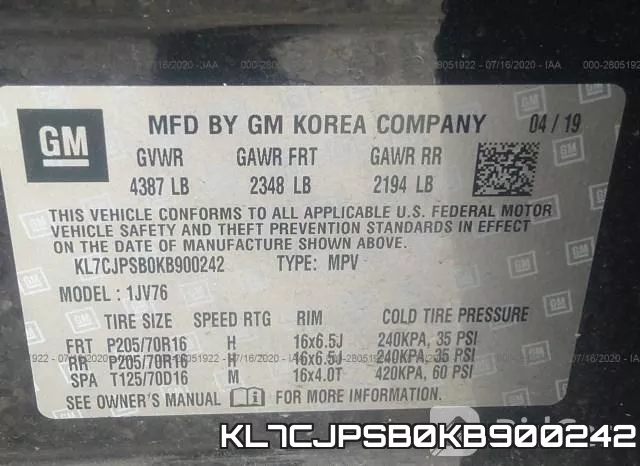 KL7CJPSB0KB900242 фото 10