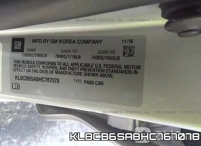 KL8CB6SA8HC767078 фото 10