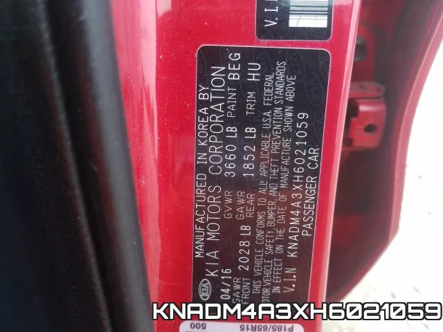 KNADM4A3XH6021059 фото 2
