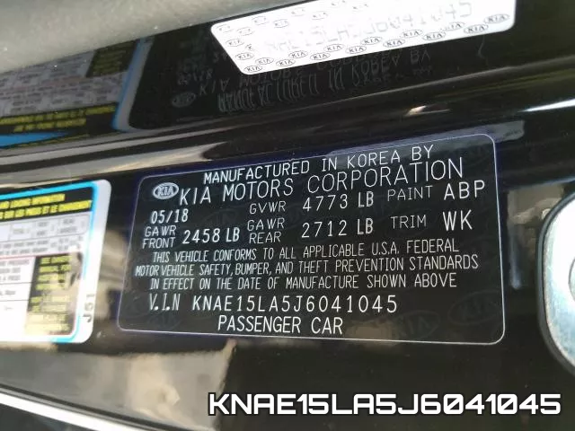 KNAE15LA5J6041045 фото 2