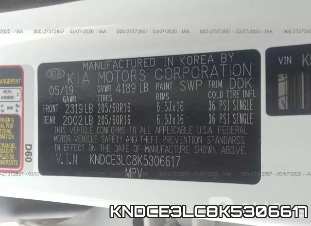 KNDCE3LC8K5306617 фото 10