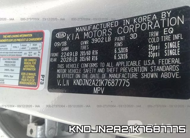 KNDJN2A21K7687775 фото 10
