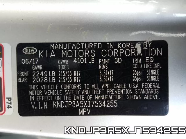 KNDJP3A5XJ7534255 фото 2