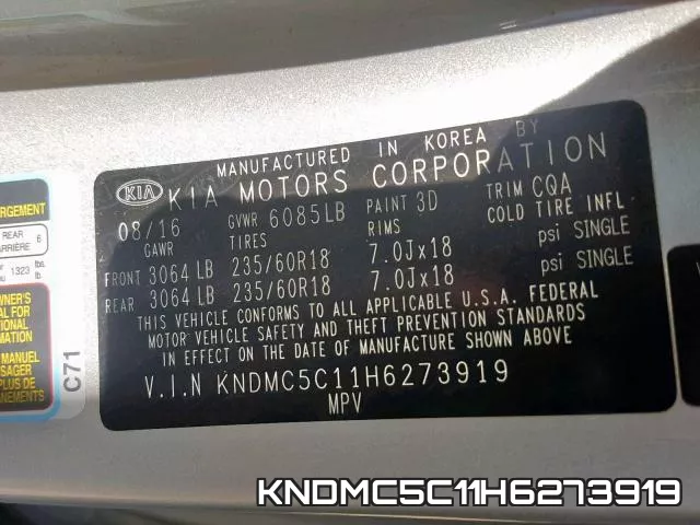 KNDMC5C11H6273919 фото 2