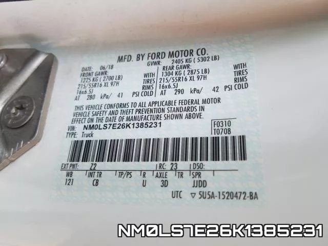 NM0LS7E26K1385231 фото 2