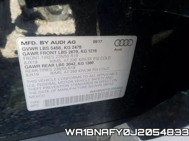 WA1BNAFY0J2054833 фото 2