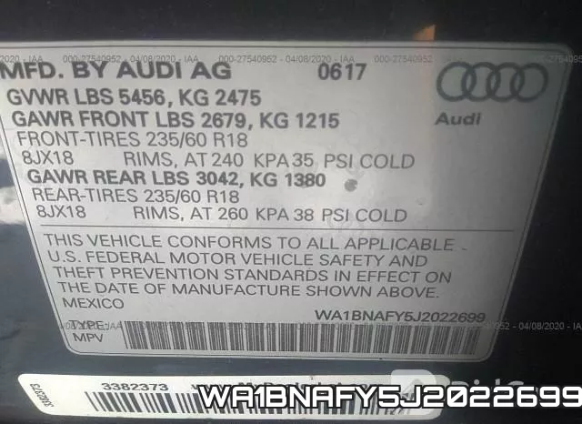 WA1BNAFY5J2022699 фото 10