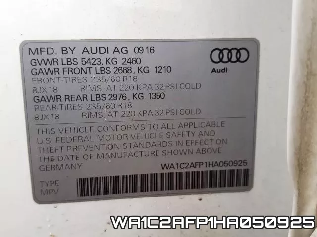 WA1C2AFP1HA050925 фото 2