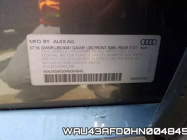 WAU43AFD0HN004845 фото 2