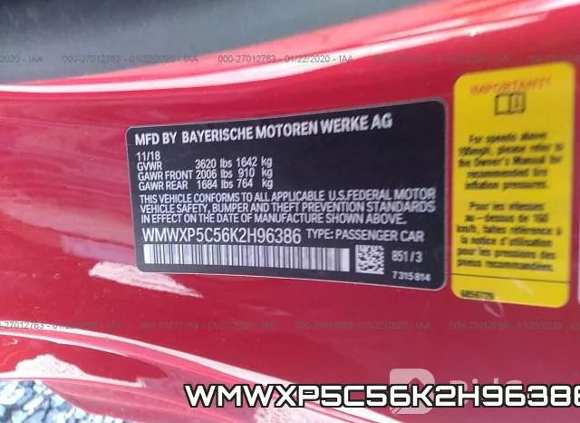 WMWXP5C56K2H96386 фото 10