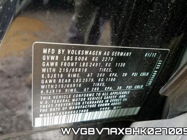 WVGBV7AX8HK027005 фото 2