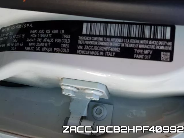 ZACCJBCB2HPF40992 фото 2