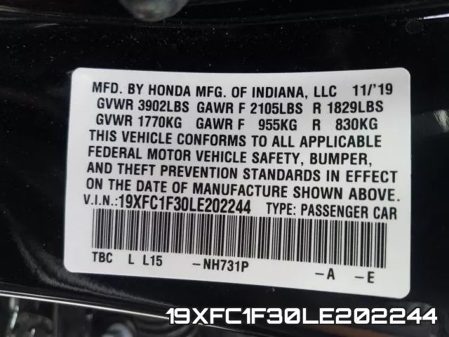 19XFC1F30LE202244 фото 2
