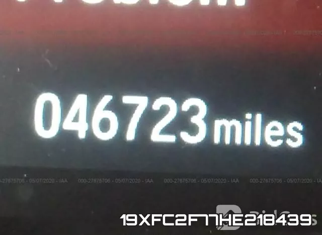 19XFC2F77HE218439 фото 8