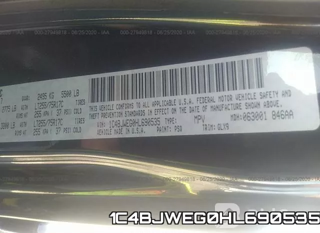 1C4BJWEG0HL690535 фото 10