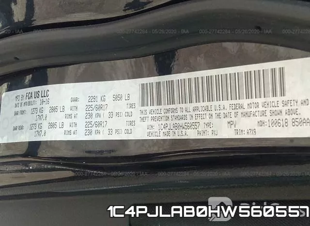 1C4PJLAB0HW560557 фото 10