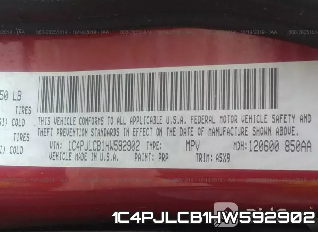 1C4PJLCB1HW592902 фото 10