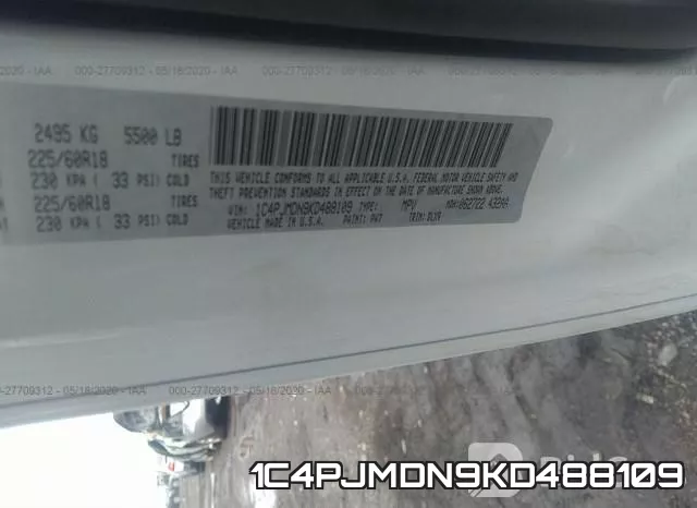 1C4PJMDN9KD488109 фото 10