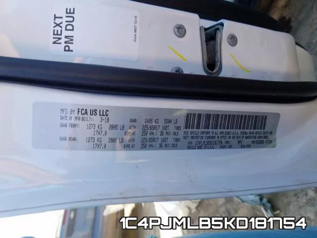 1C4PJMLB5KD181754 фото 2