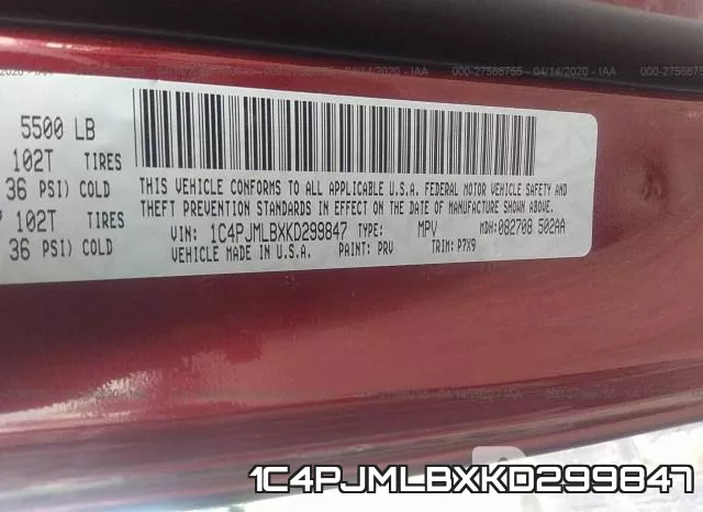 1C4PJMLBXKD299847 фото 10