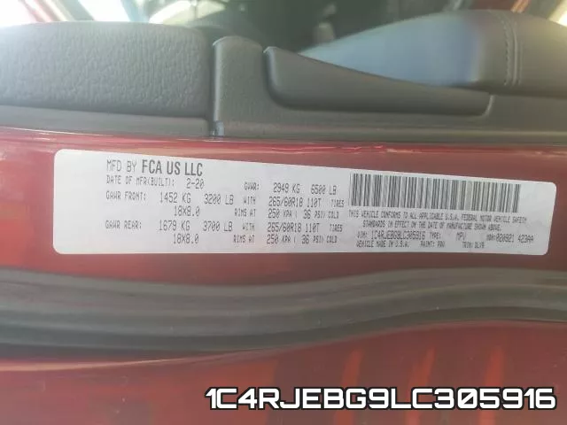 1C4RJEBG9LC305916 фото 2