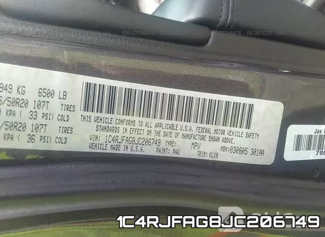 1C4RJFAG8JC206749 фото 10