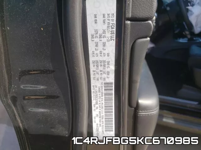 1C4RJFBG5KC670985 фото 2