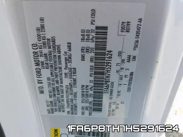 1FA6P8TH7H5291624 фото 2