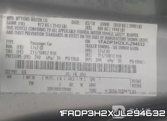 1FADP3H2XJL294632 фото 10